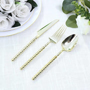 60  Plastic Silverware Set with Beaded Handles - Disposable Cutlery