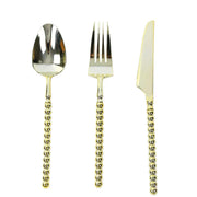 60  Plastic Silverware Set with Beaded Handles - Disposable Cutlery DSP_YY4239_8_SILV_PK60