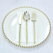 60  Plastic Silverware Set with Faceted Hammered Handles - Disposable Cutlery