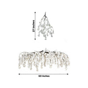 60" Silk Cherry Blossom Hanging Artificial Flower Chandelier with Interchangeable Branches