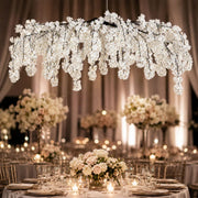 60" Silk Cherry Blossom Hanging Artificial Flower Chandelier with Interchangeable Branches