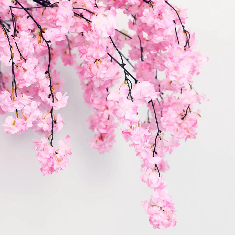 60" Silk Cherry Blossom Hanging Artificial Flower Chandelier with Interchangeable Branches