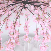 60" Silk Cherry Blossom Hanging Artificial Flower Chandelier with Interchangeable Branches