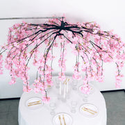 60" Silk Cherry Blossom Hanging Artificial Flower Chandelier with Interchangeable Branches