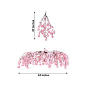 60" Silk Cherry Blossom Hanging Artificial Flower Chandelier with Interchangeable Branches