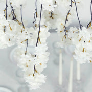 60" Silk Cherry Blossom Hanging Artificial Flower Chandelier with Interchangeable Branches