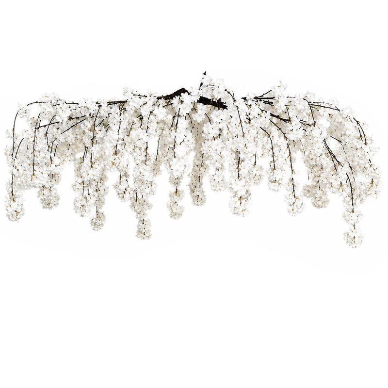 60" Silk Cherry Blossom Hanging Artificial Flower Chandelier with Interchangeable Branches ARTI_CEIL_CHR01_WHT