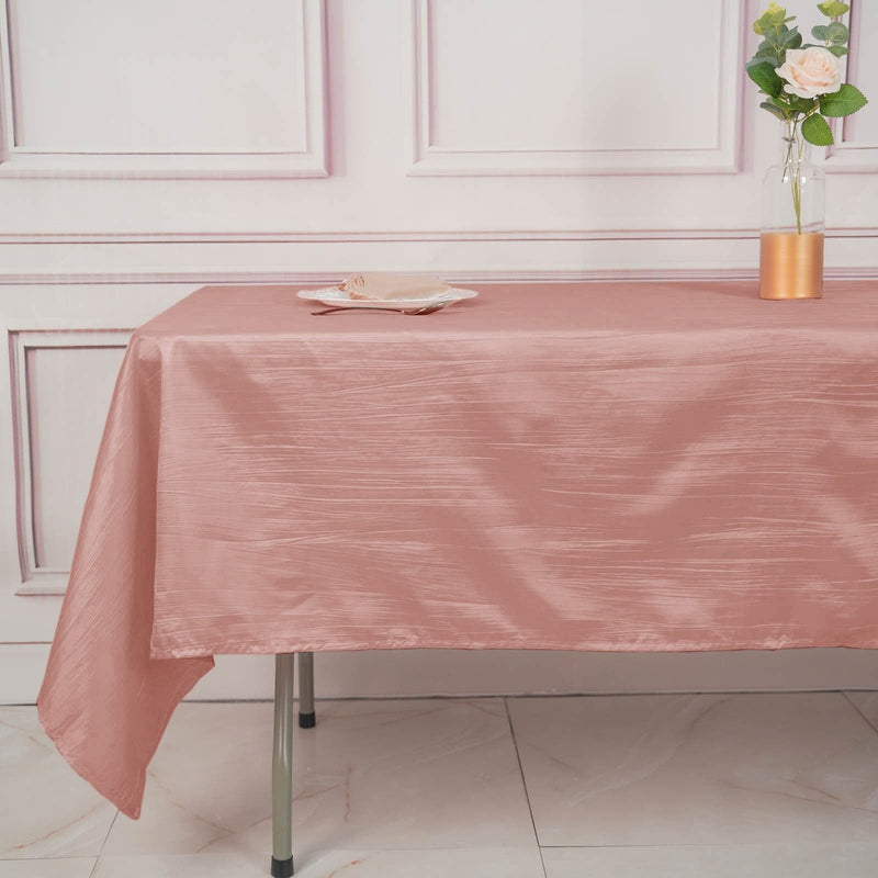 60" x 102" Accordion Metallic Crinkled Taffeta Rectangular Tablecloth