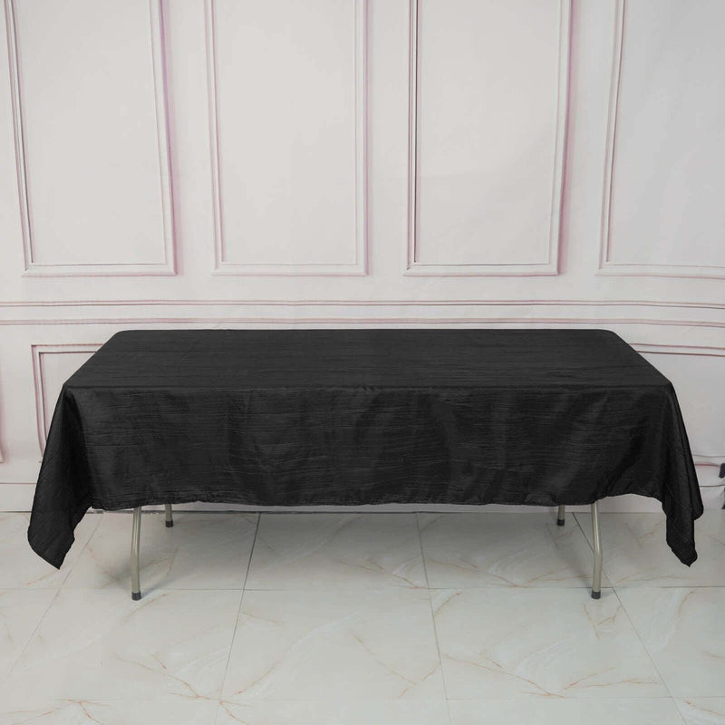60" x 102" Accordion Metallic Crinkled Taffeta Rectangular Tablecloth