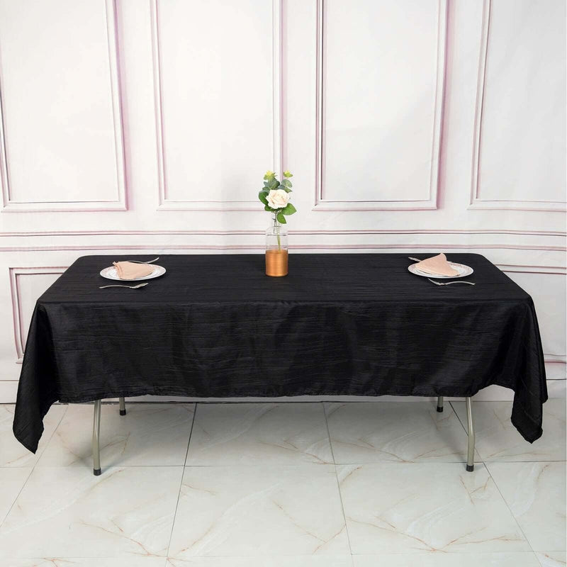 60" x 102" Accordion Metallic Crinkled Taffeta Rectangular Tablecloth