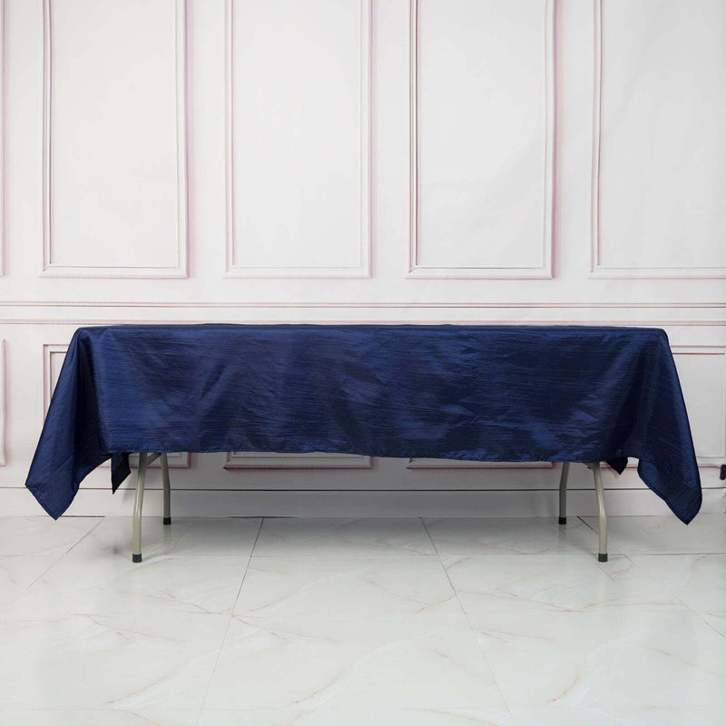 60" x 102" Accordion Metallic Crinkled Taffeta Rectangular Tablecloth