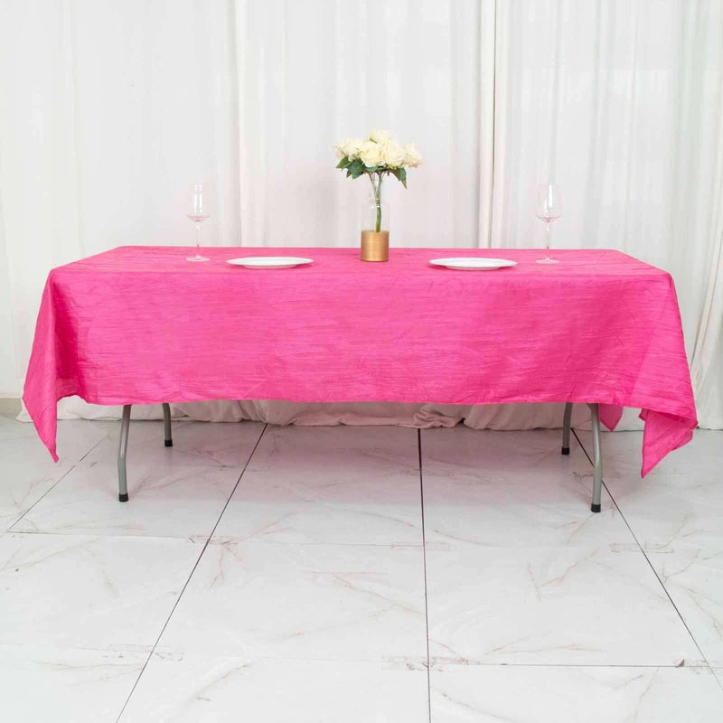 60" x 102" Accordion Metallic Crinkled Taffeta Rectangular Tablecloth