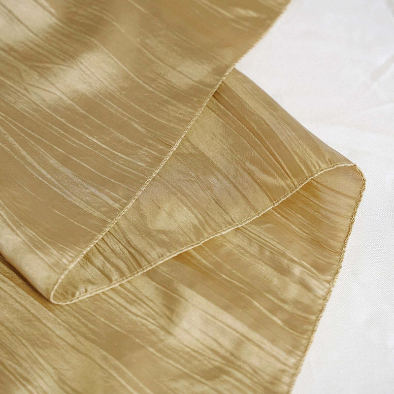60" x 102" Accordion Metallic Crinkled Taffeta Rectangular Tablecloth