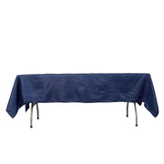 60" x 102" Accordion Metallic Crinkled Taffeta Rectangular Tablecloth TAB_ACRNK_60102_NAVY