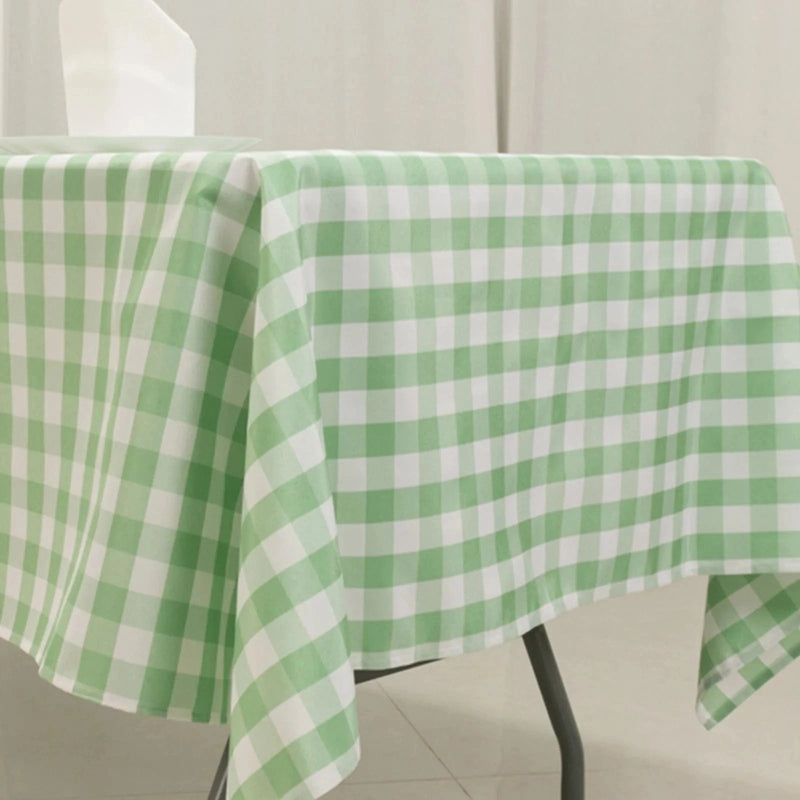 60" x 102" Checkered Gingham Polyester Tablecloth