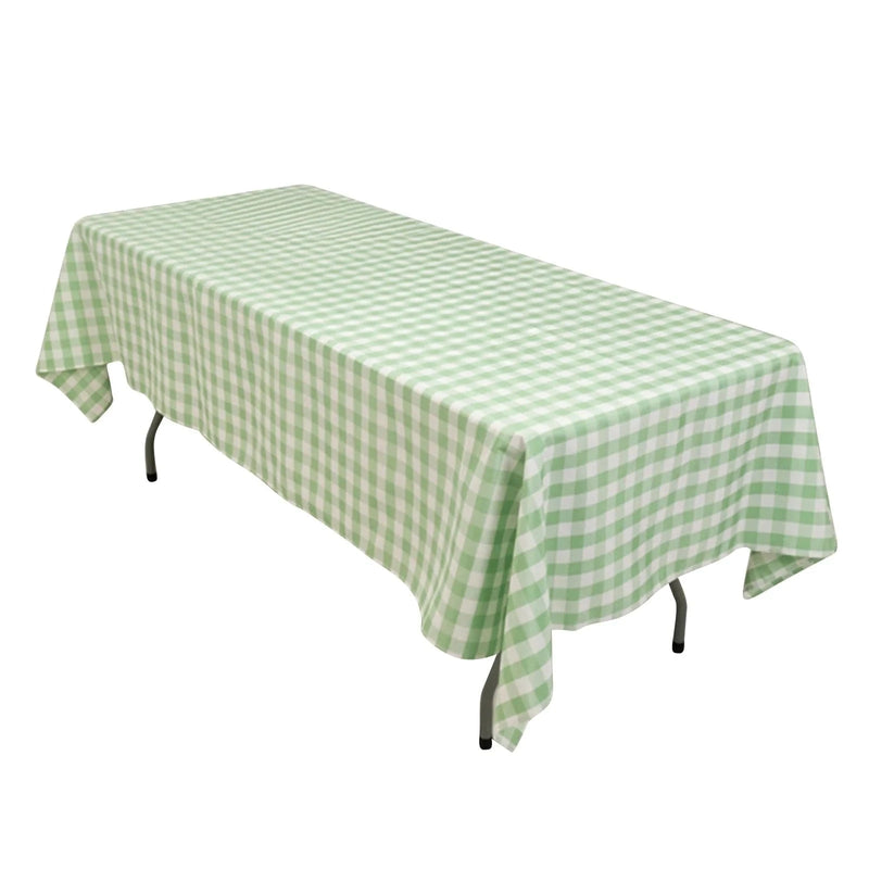60" x 102" Checkered Gingham Polyester Tablecloth TAB_CHK60102_SAGE