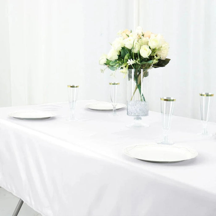 60" x 102" Cotton Blend Rectangle Tablecloth for Weddings and Events