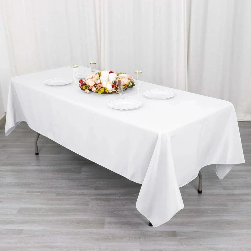 60" x 102" Cotton Blend Rectangle Tablecloth for Weddings and Events