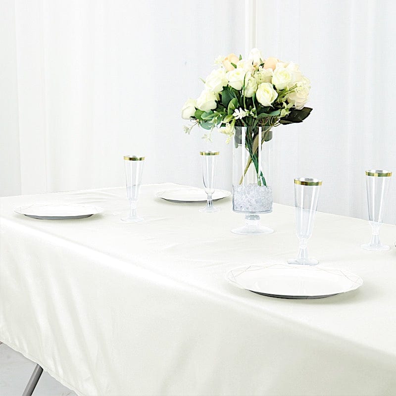 60" x 102" Cotton Blend Rectangle Tablecloth for Weddings and Events