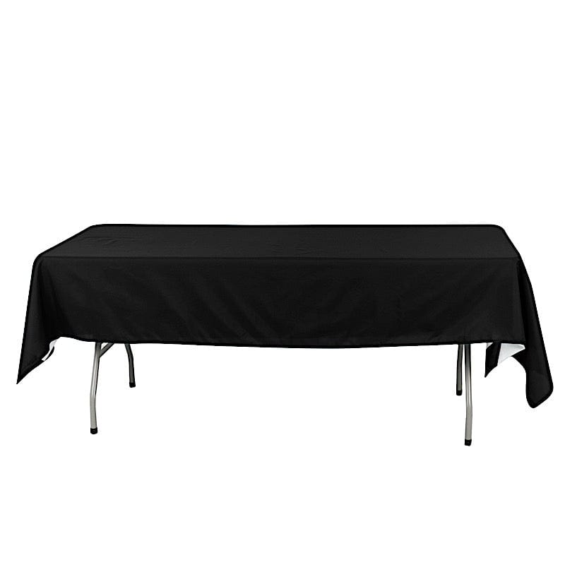 60" x 102" Cotton Blend Rectangle Tablecloth for Weddings and Events TAB_COT01_60102_BLK