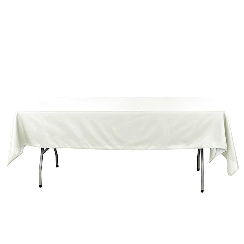 60" x 102" Cotton Blend Rectangle Tablecloth for Weddings and Events TAB_COT01_60102_IVR