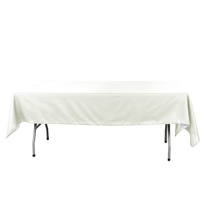 60" x 102" Cotton Blend Rectangle Tablecloth for Weddings and Events TAB_COT01_60102_IVR