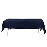 60" x 102" Cotton Blend Rectangle Tablecloth for Weddings and Events TAB_COT01_60102_NAVY