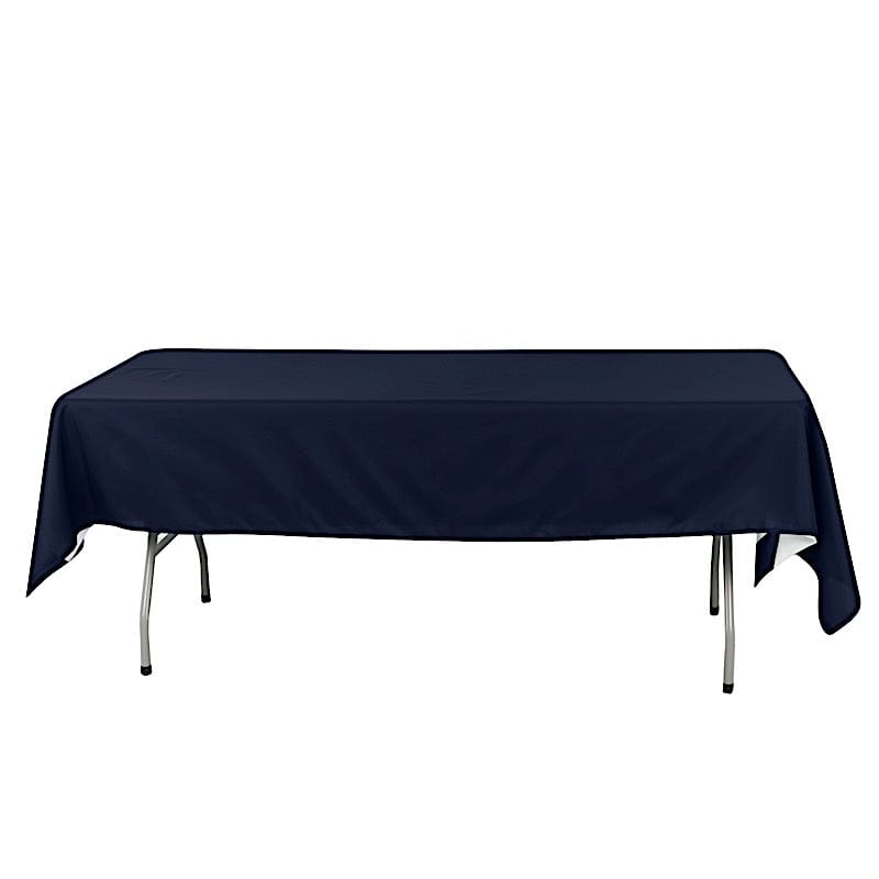 60" x 102" Cotton Blend Rectangle Tablecloth for Weddings and Events TAB_COT01_60102_NAVY