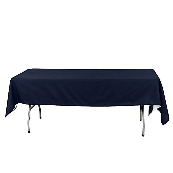 60" x 102" Cotton Blend Rectangle Tablecloth for Weddings and Events TAB_COT01_60102_NAVY