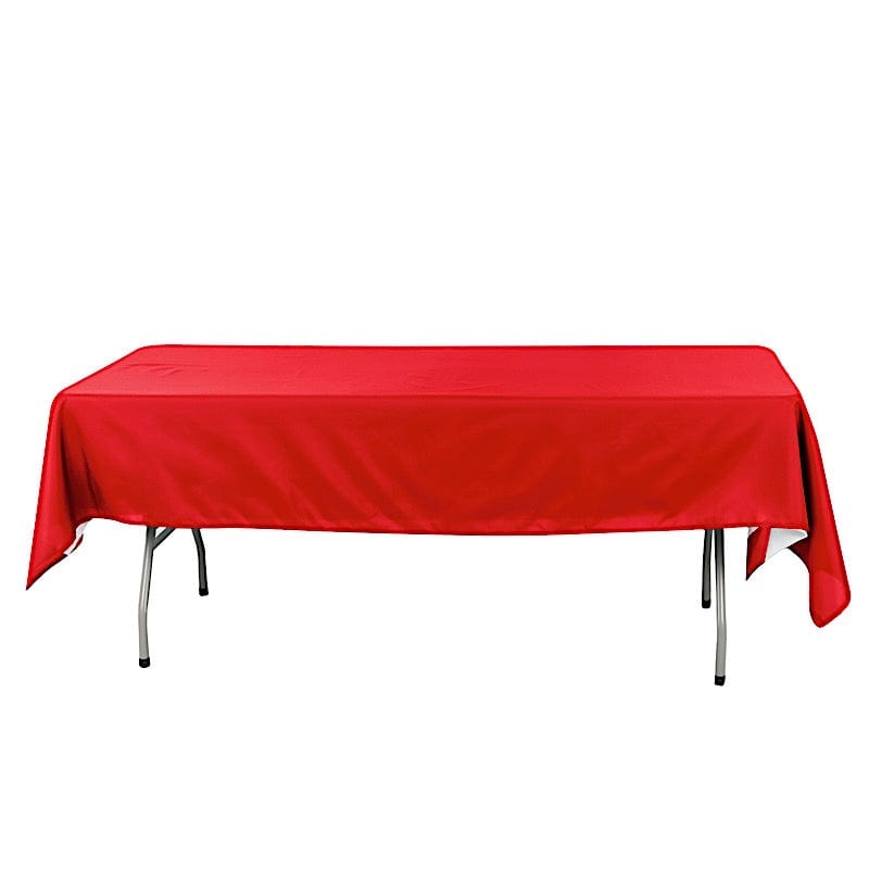 60" x 102" Cotton Blend Rectangle Tablecloth for Weddings and Events TAB_COT01_60102_RED