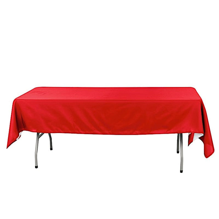 60" x 102" Cotton Blend Rectangle Tablecloth for Weddings and Events TAB_COT01_60102_RED