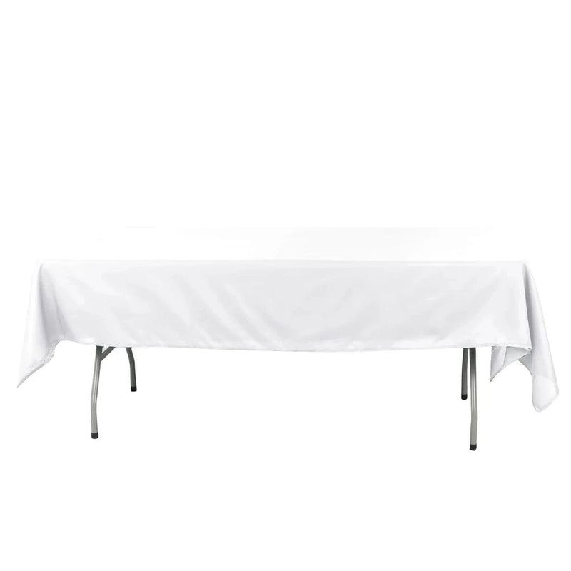 60" x 102" Cotton Blend Rectangle Tablecloth for Weddings and Events TAB_COT01_60102_WHT