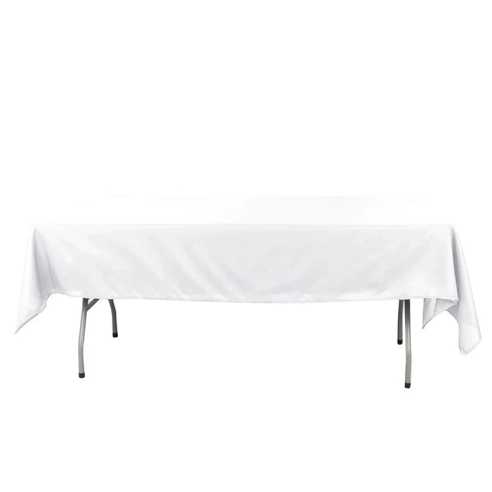 60" x 102" Cotton Blend Rectangle Tablecloth for Weddings and Events TAB_COT01_60102_WHT