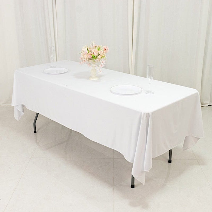 60" x 102" Fire Retardant Scuba Polyester Rectangle Tablecloth