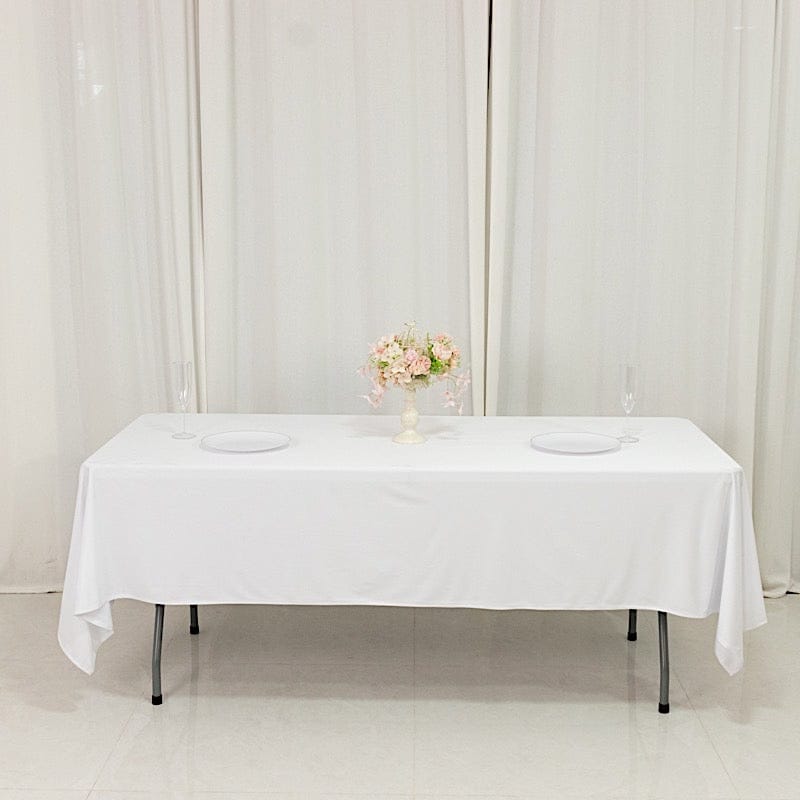 60" x 102" Fire Retardant Scuba Polyester Rectangle Tablecloth