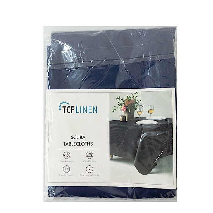 60" x 102" Fire Retardant Scuba Polyester Rectangle Tablecloth