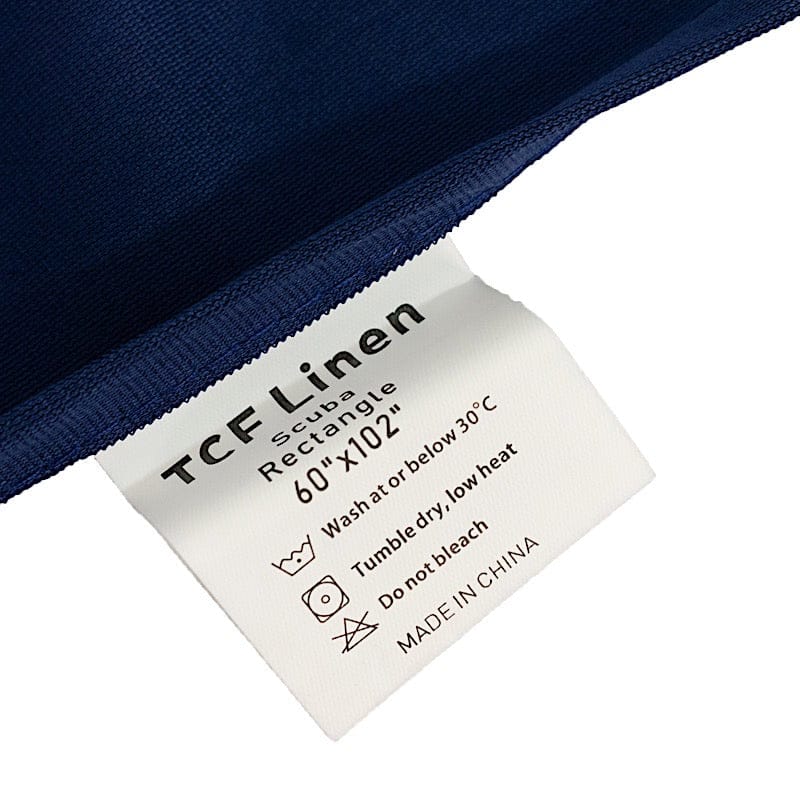60" x 102" Fire Retardant Scuba Polyester Rectangle Tablecloth