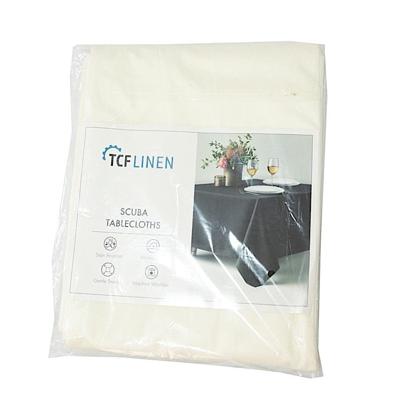 60" x 102" Fire Retardant Scuba Polyester Rectangle Tablecloth