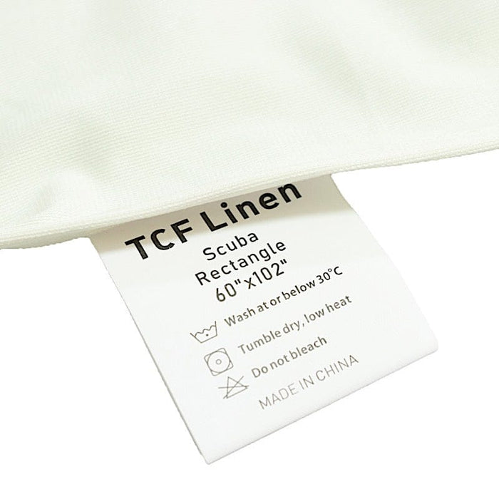 60" x 102" Fire Retardant Scuba Polyester Rectangle Tablecloth