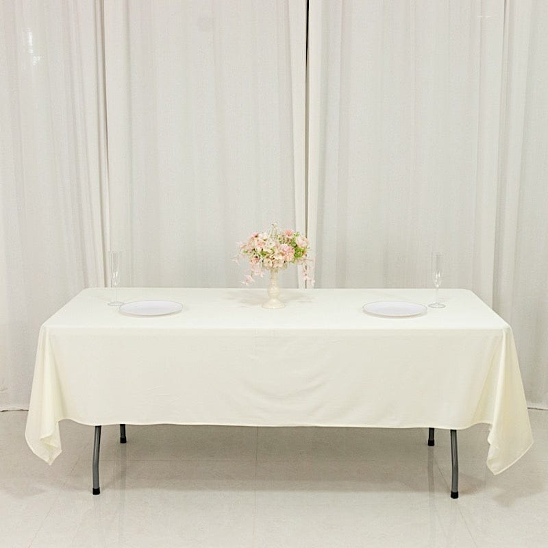60" x 102" Fire Retardant Scuba Polyester Rectangle Tablecloth