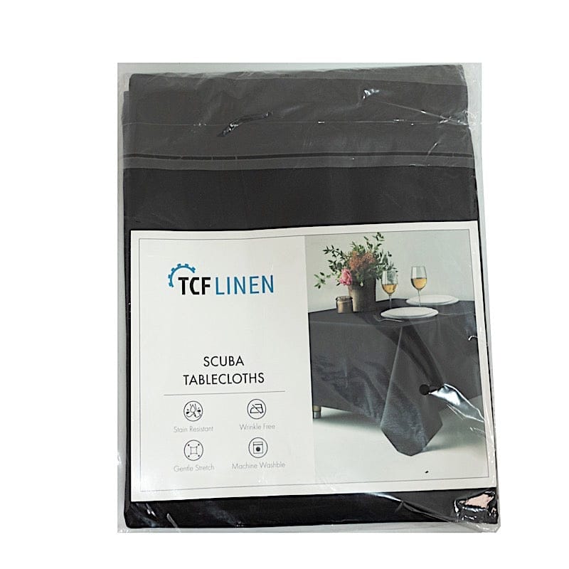 60" x 102" Fire Retardant Scuba Polyester Rectangle Tablecloth