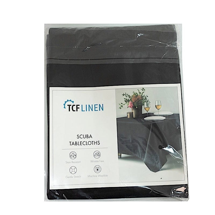60" x 102" Fire Retardant Scuba Polyester Rectangle Tablecloth