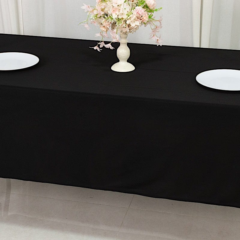 60" x 102" Fire Retardant Scuba Polyester Rectangle Tablecloth