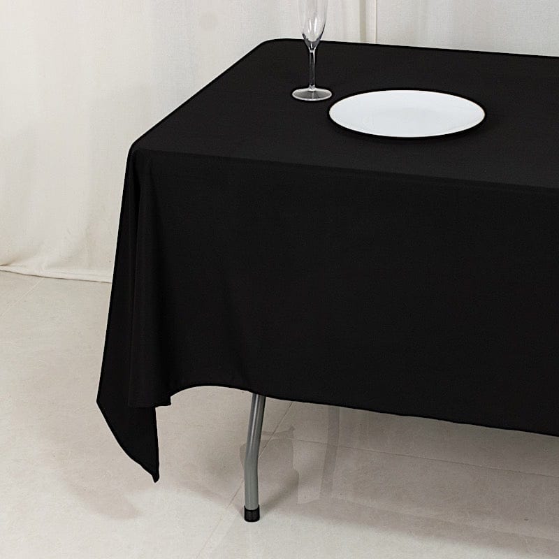60" x 102" Fire Retardant Scuba Polyester Rectangle Tablecloth