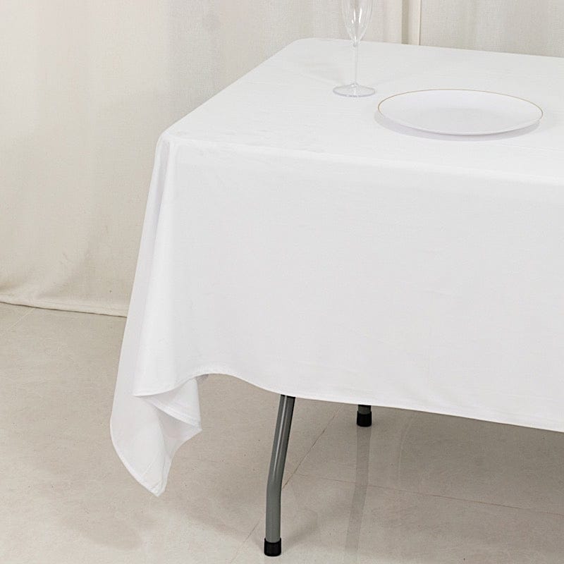 60" x 102" Fire Retardant Scuba Polyester Rectangle Tablecloth