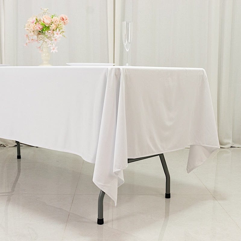 60" x 102" Fire Retardant Scuba Polyester Rectangle Tablecloth