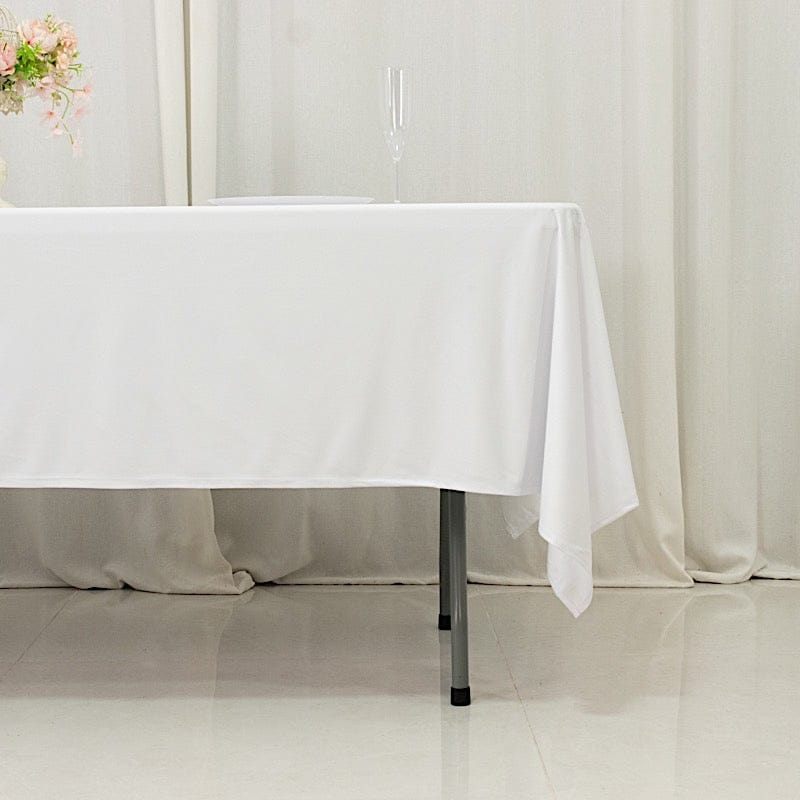 60" x 102" Fire Retardant Scuba Polyester Rectangle Tablecloth