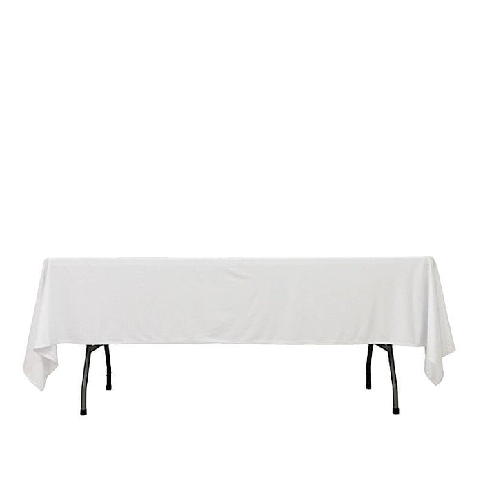 60" x 102" Fire Retardant Scuba Polyester Rectangle Tablecloth TAB_SCUBA_IFR_60102_WHT