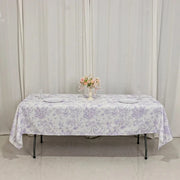 60" x 102" French Toile Pattern Polyester Rectangular Tablecloth - White