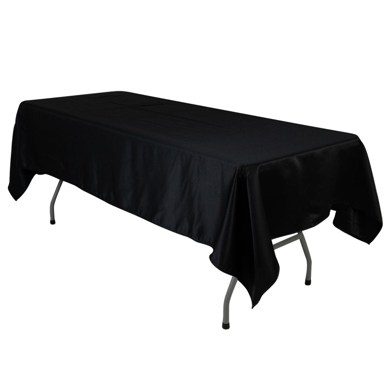 60" x 102" Lamour Satin Rectangular Tablecloth TAB_LAMR_60102_BLK